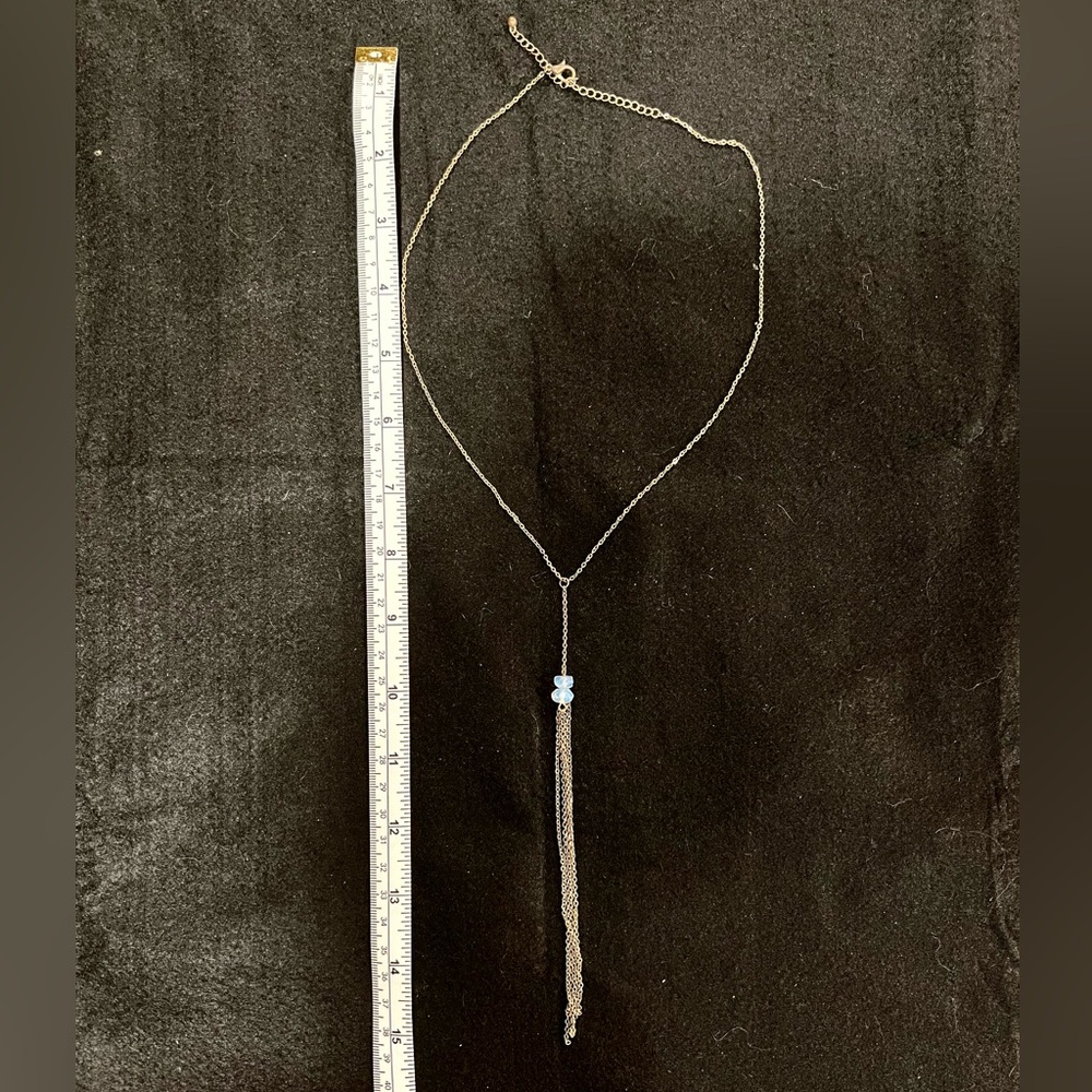 Crystal Drop Y Necklace